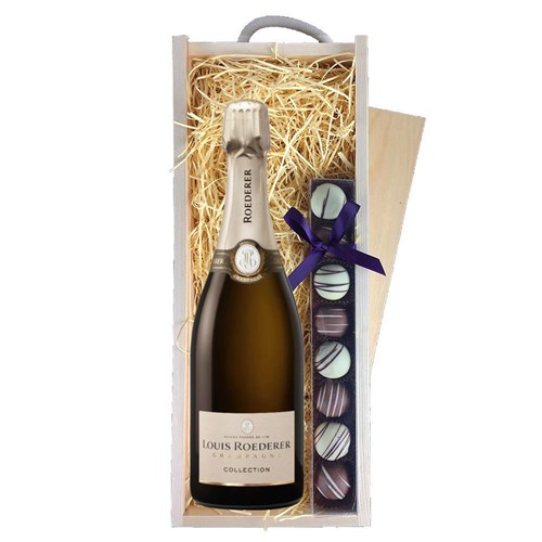 Louis Roederer Collection 245 Champagne 75cl & Truffles, Wooden Box